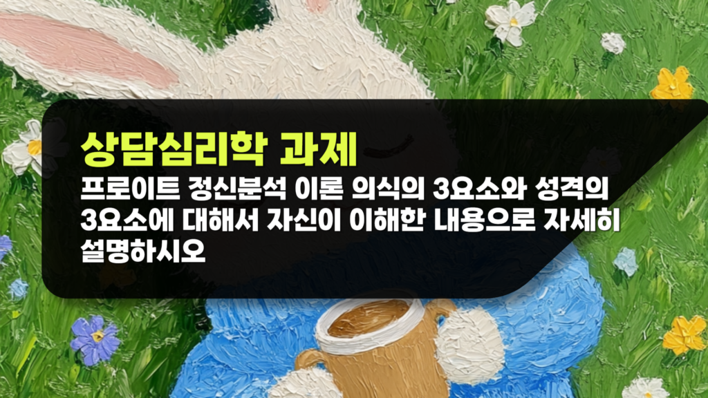 상담심리학 프로이트 정신분석 이론 의식의 3요소와 성격의 3요소에 대해서 자신이 이해한 내용으로 자세히 설명하시오
