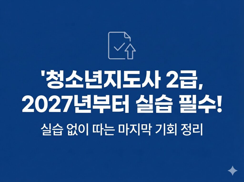 청소년지도사자격증 2급 3급폐지