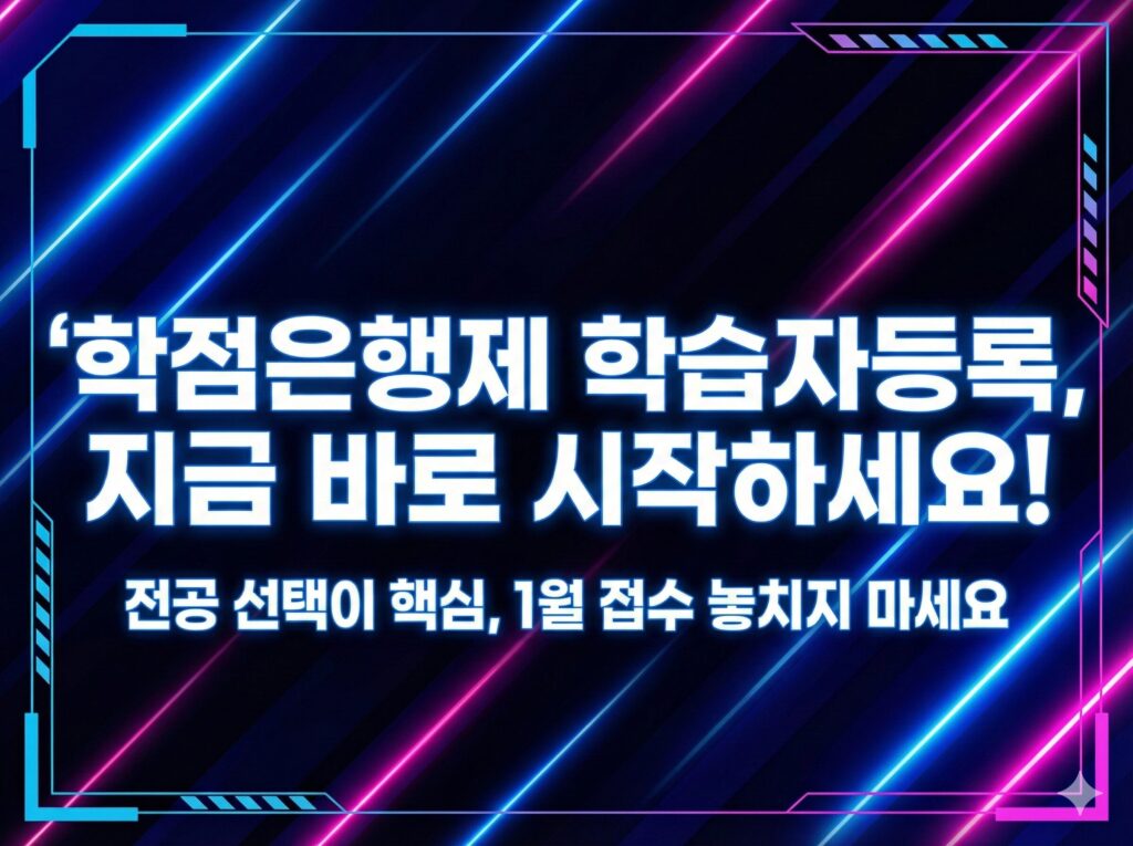 학점은행제 학습자등록 신청방법 전공