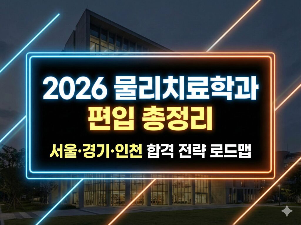 2026 물리치료사 되는법 물리치료학과 편입 정리 서울 경기 인천 편