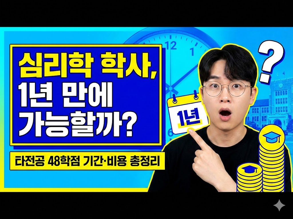 학점은행제 심리학 타전공 48학점 기간 비용 한 큐에