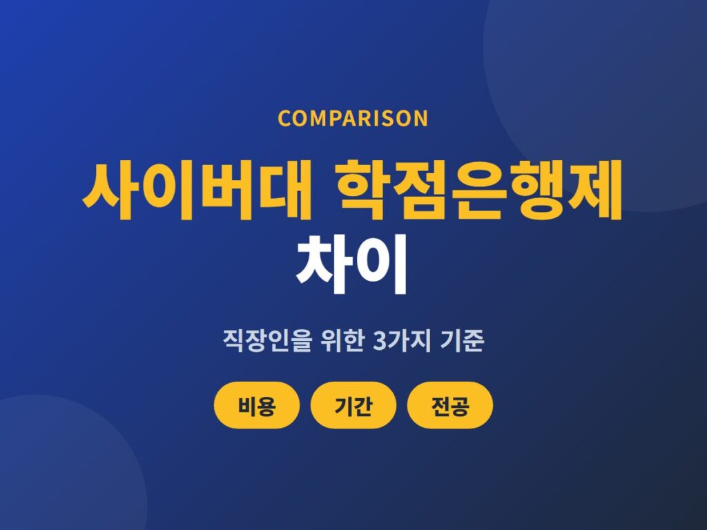 사이버대 학점은행제 차이
