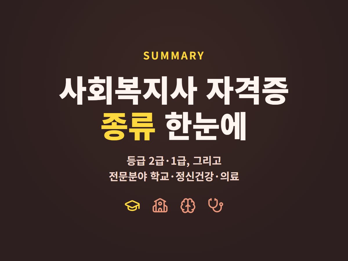 사회복지사자격증 종류