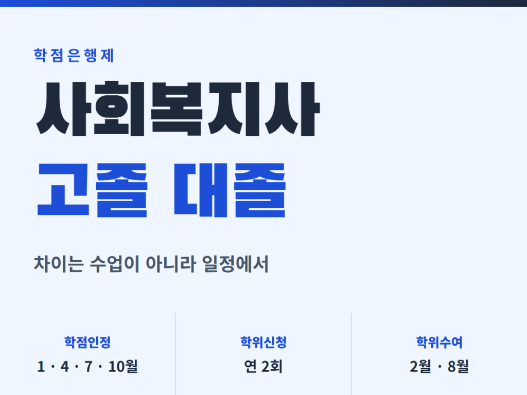 사회복지사 고졸 대졸